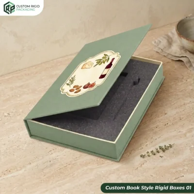 Custom Book Style Rigid Boxes Whollesale