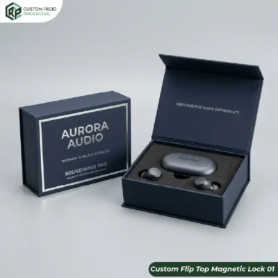Custom Flip Top Magnetic Lock Rigid Boxes In USA